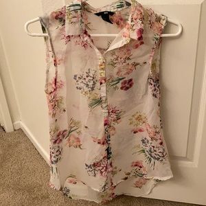 White floral blouse